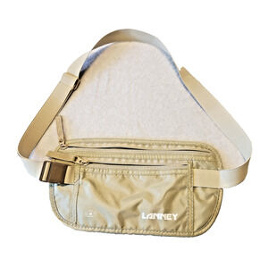 Lanney Slim RFID Blocking Hidden Travel Money Belt Hip Pouch Biege-Nude